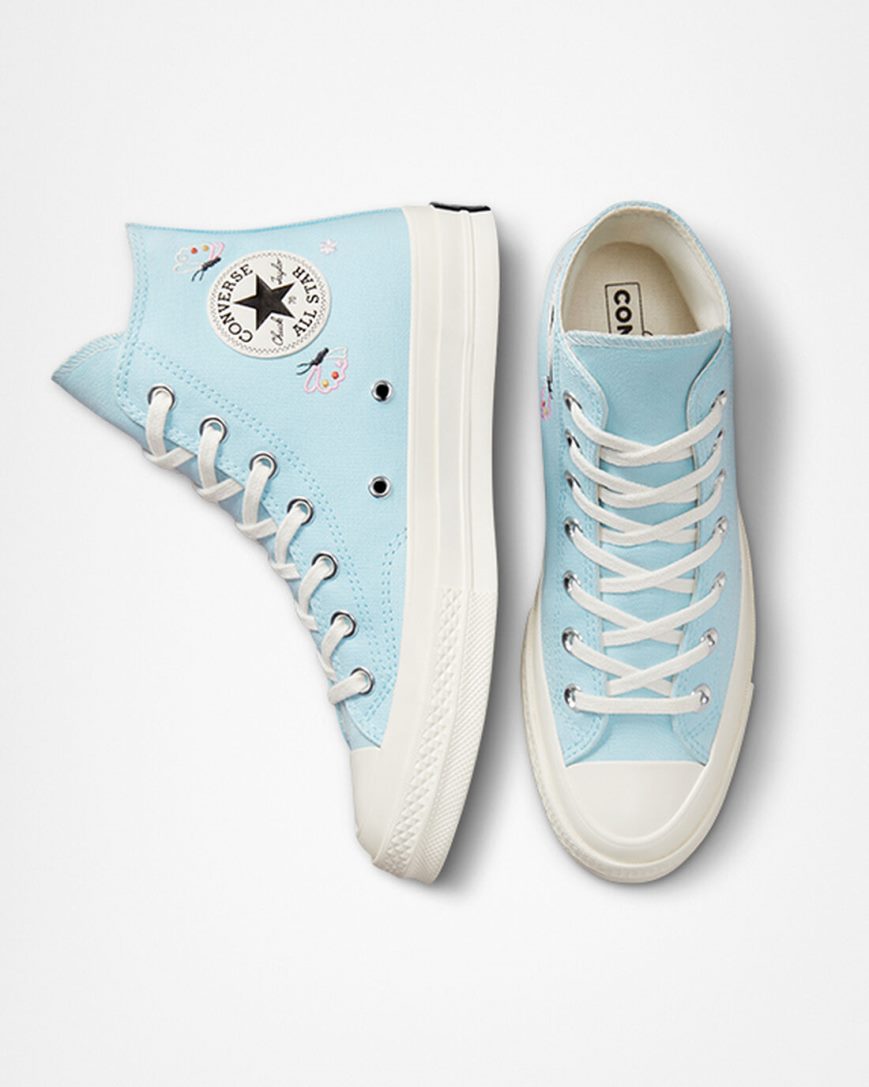 Tenisi Inalti Dama Converse Chuck 70 Butterfly Wings Albastri Negrii | RO HOTJN925